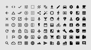 black and white icons set